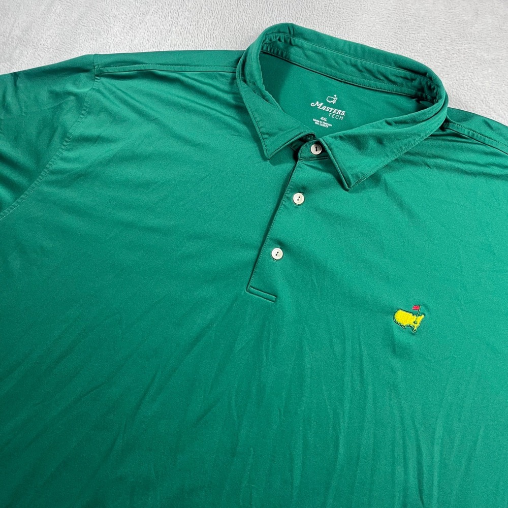 Masters Tech Mens 4XL Green Short Sleeve Golf Polo Shirt Tournament Logo